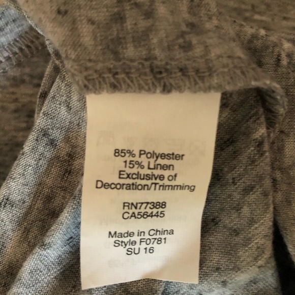 J.Crew Factory grey t-shirt with cream satin trim - Picture 6 of 6